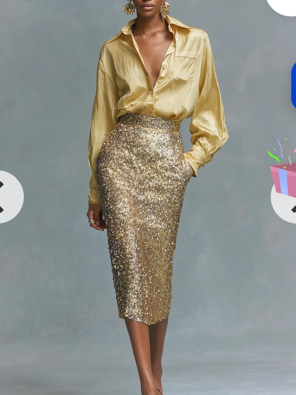 Modesees sequence skirt and satin top SET XS NWT and all packaging